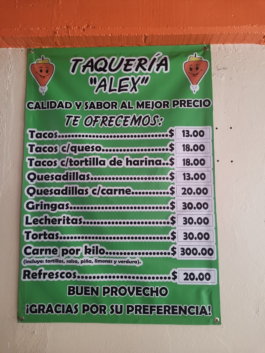 Tacos Al Pastor Alex Menu - Image 1
