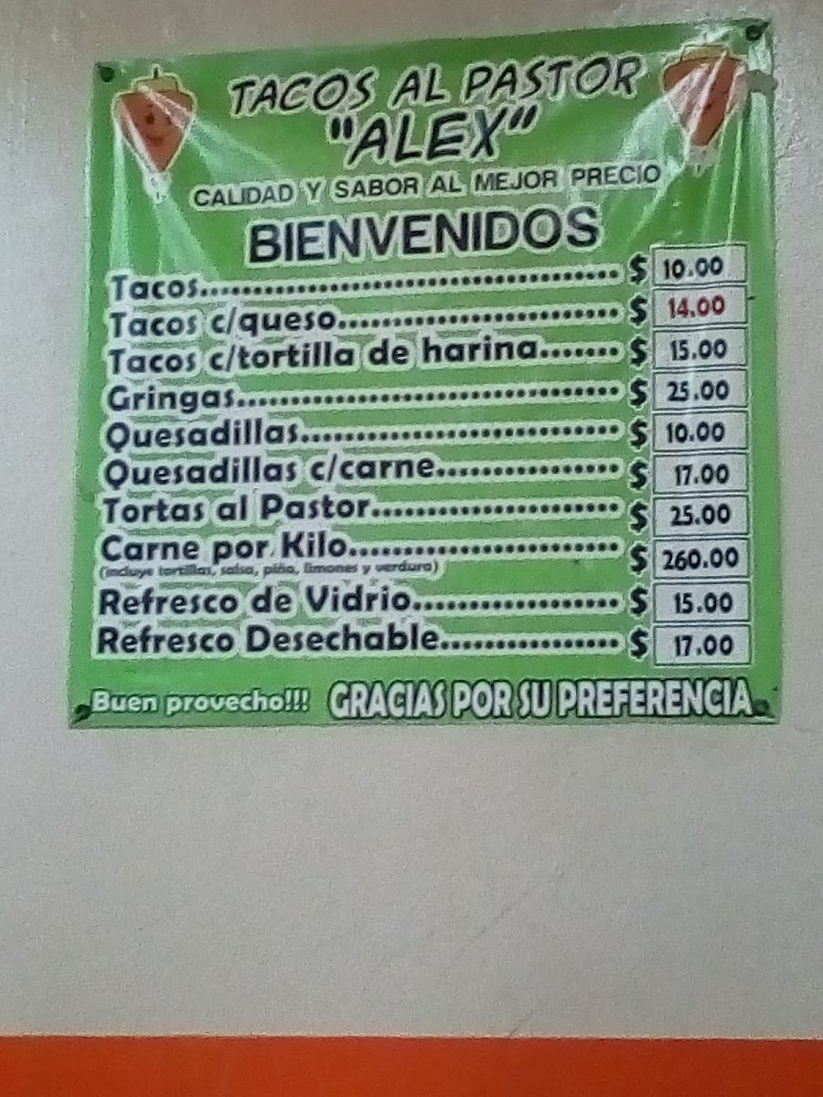 Tacos Al Pastor Alex Menu - Image 3
